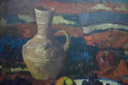Oil painting of weathered ceramic jug by Bogdanova Irina Sergeevna
