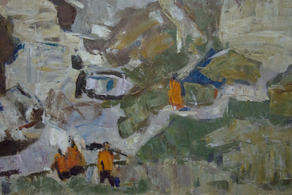 Abstract oil painting Sail to the Ferry by Konovalov Yuri Alexandrovich