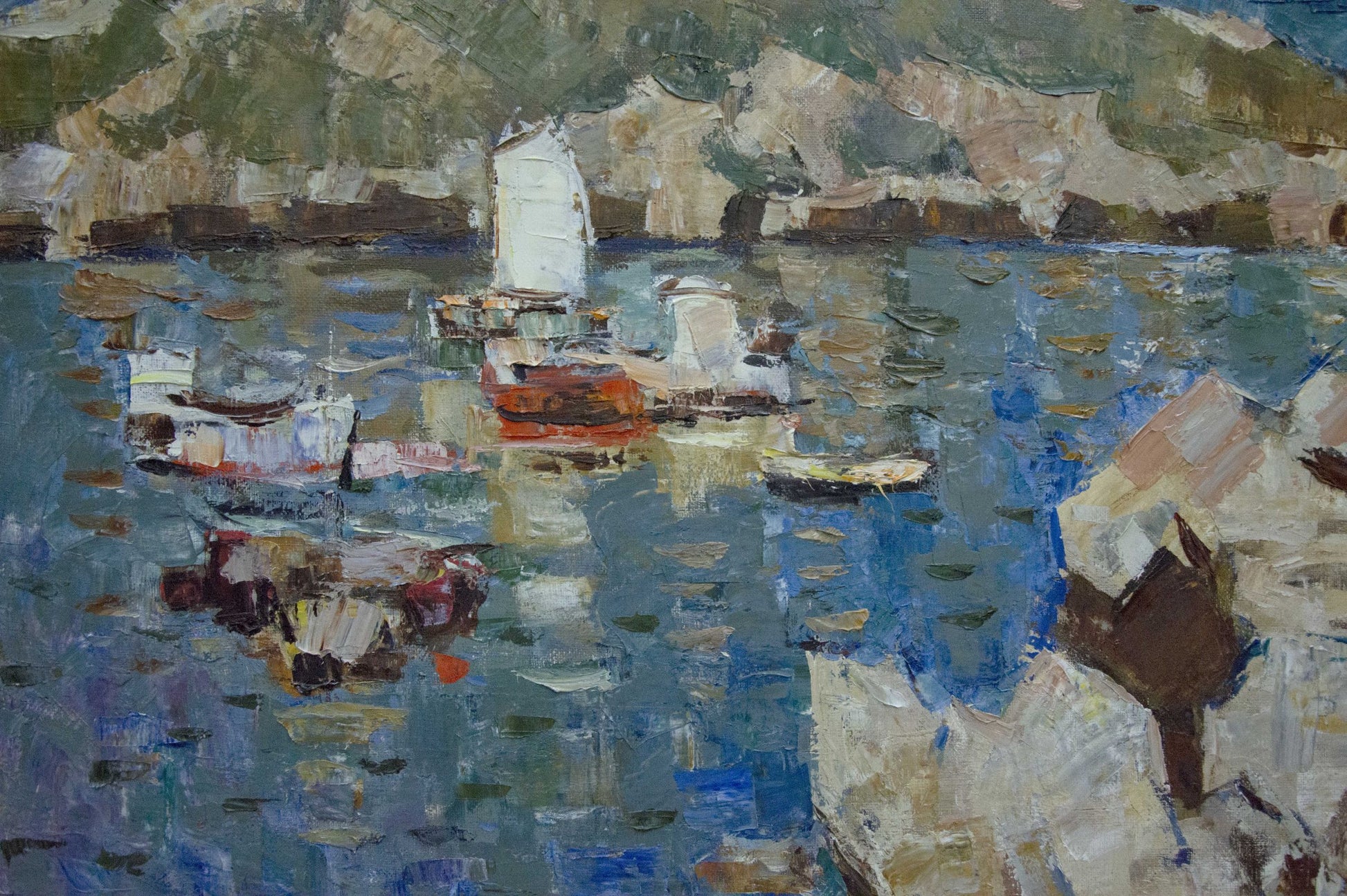 Oil painting Sail to the Ferry by Konovalov Yuri Alexandrovich