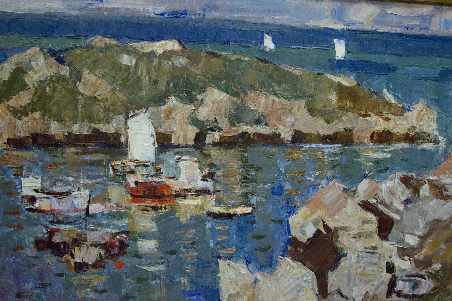 Oil painting Sail to the Ferry by Konovalov Yuri Alexandrovich