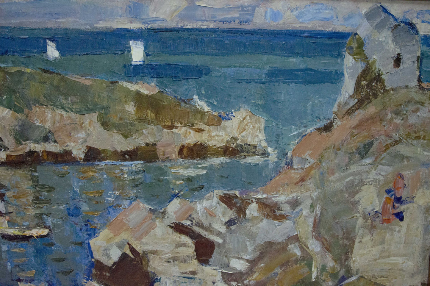 Oil painting Sail to the Ferry by Konovalov Yuri Alexandrovich