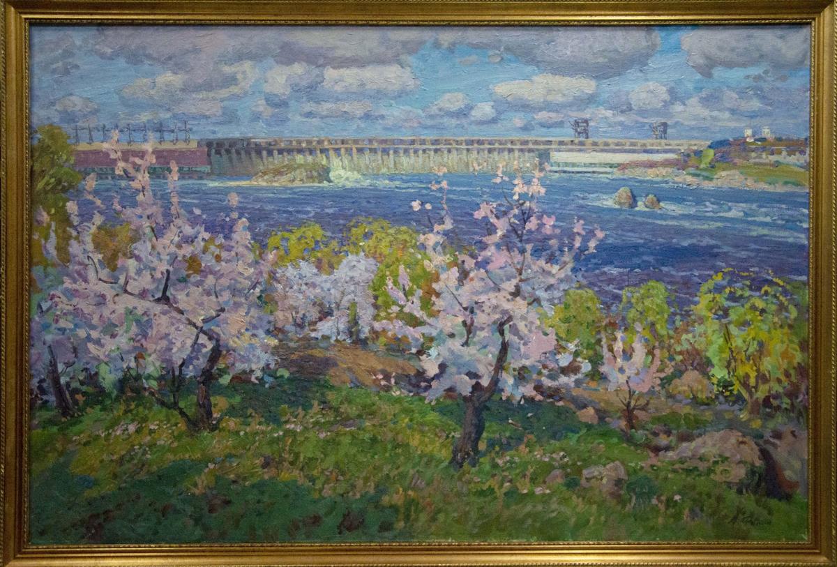 Oil painting Garden by the Shore by Fomin Anatoly Nikiforovich