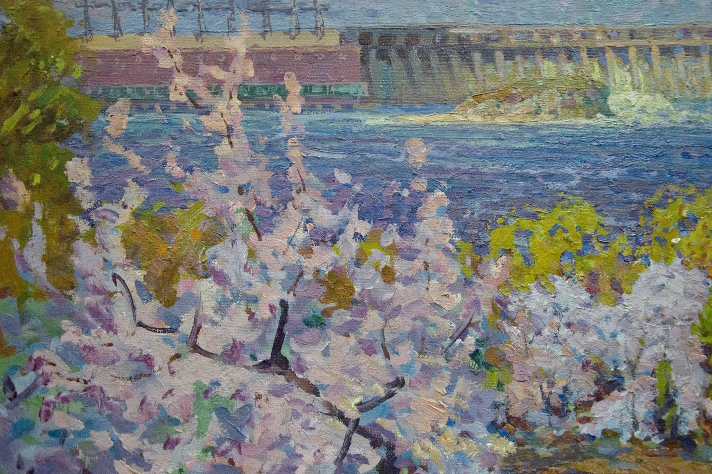 Vibrant impressionistic oil painting Garden by the Shore by Fomin Anatoly Nikiforovich