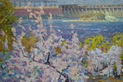 Vibrant impressionistic oil painting Garden by the Shore by Fomin Anatoly Nikiforovich