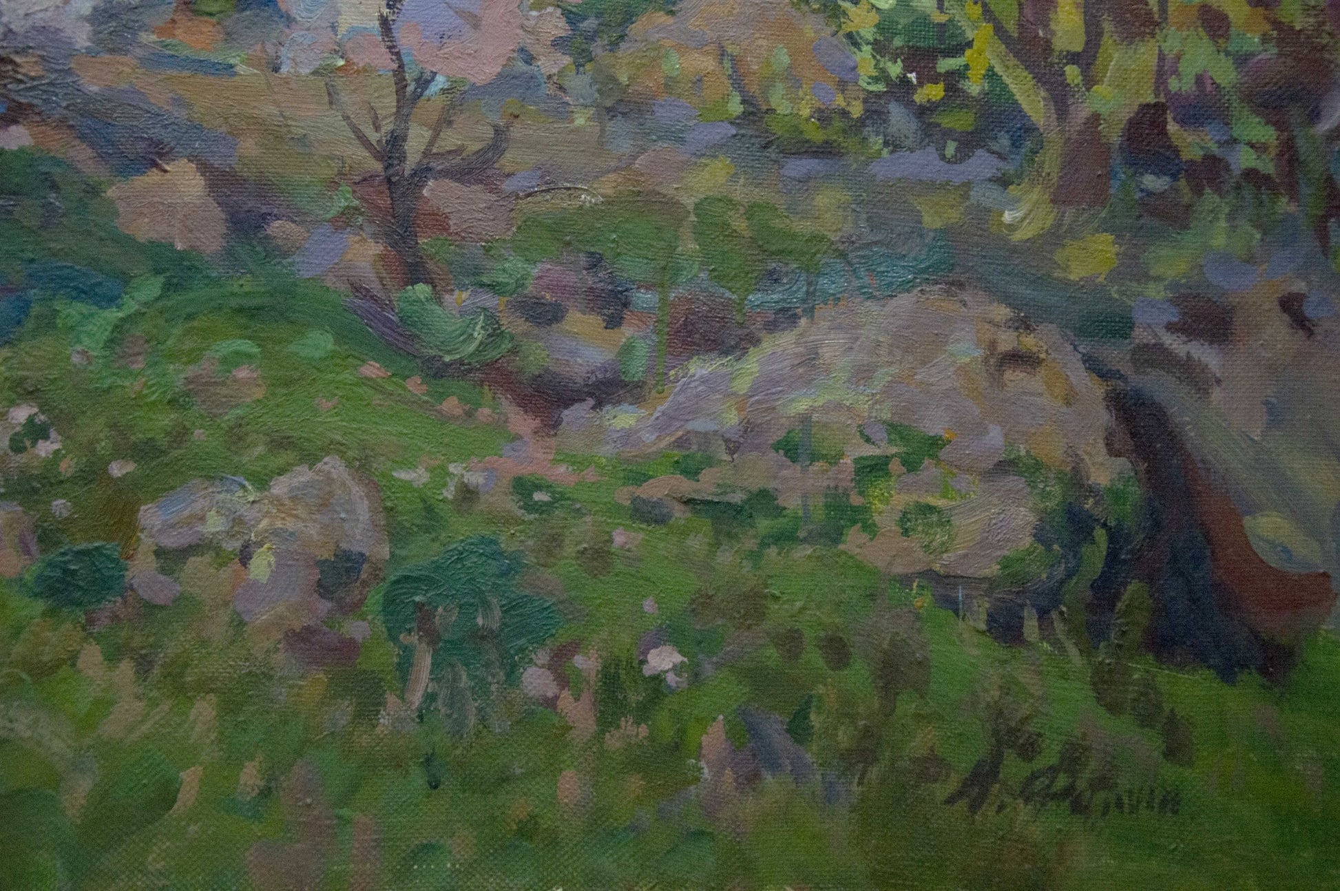 Oil painting Garden by the shore by Fomin Anatoly Nikiforovich