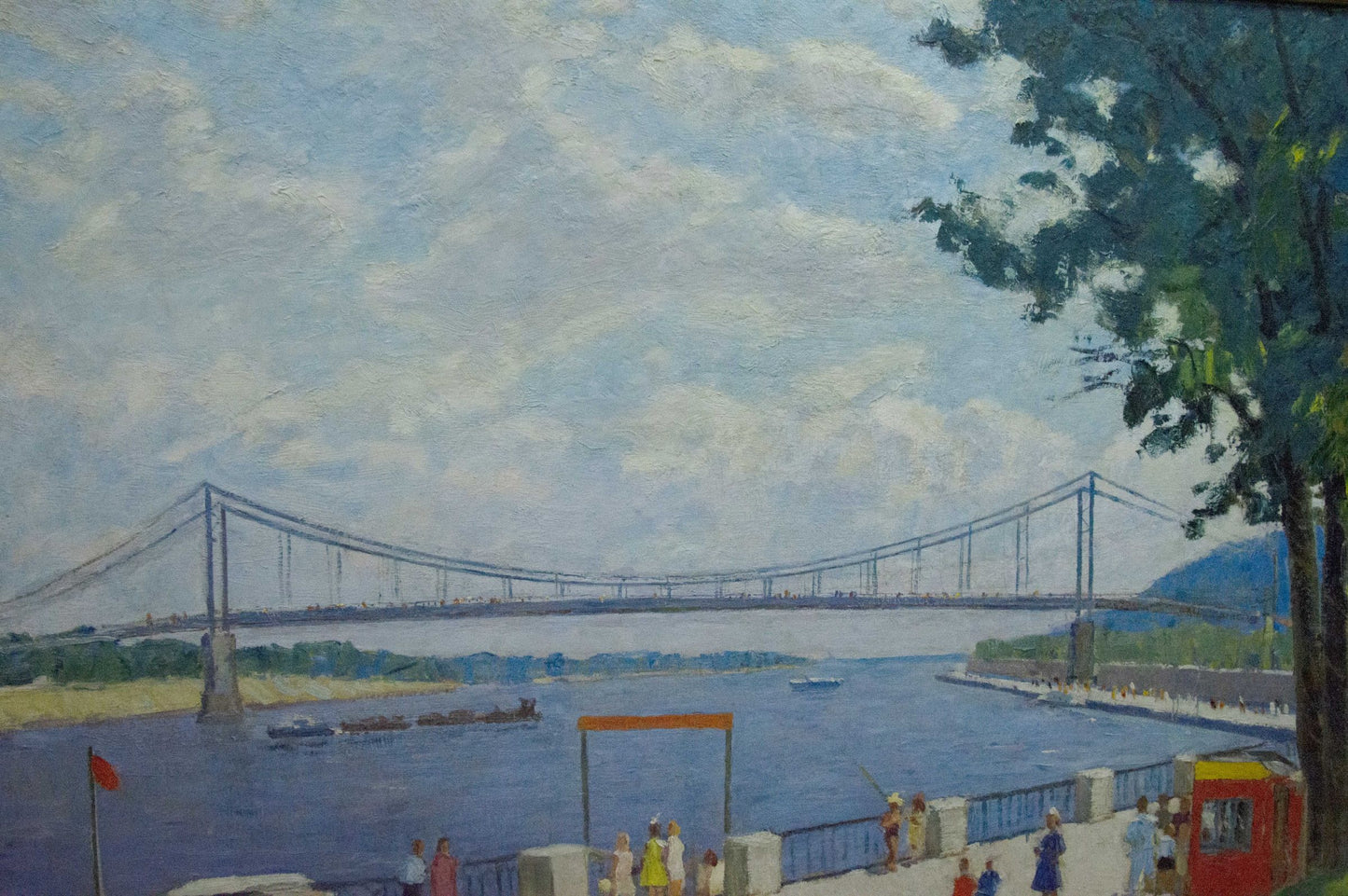 Oil painting of park near shore by Khomko Vasily Efremovich