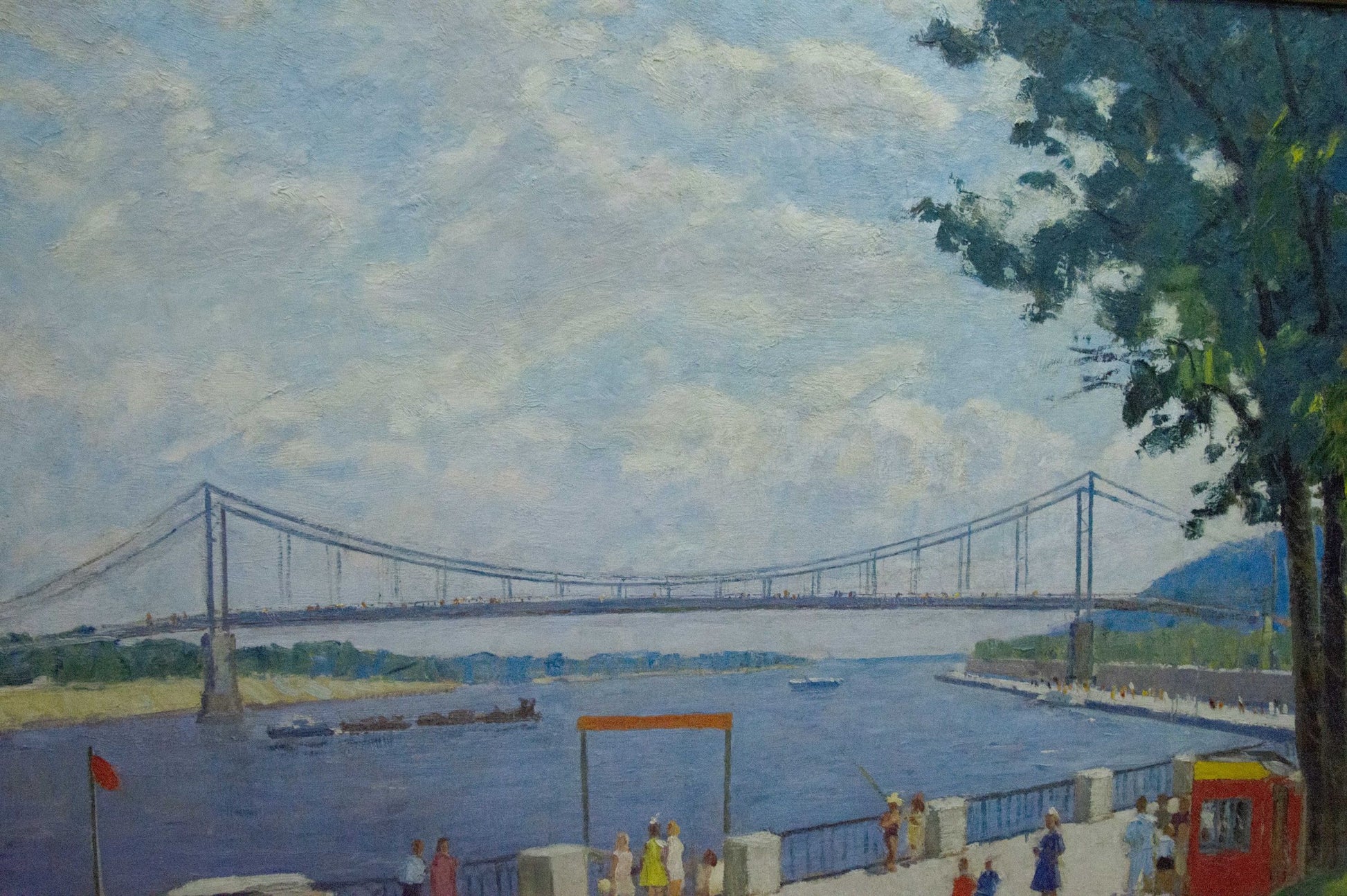Oil painting of park near shore by Khomko Vasily Efremovich