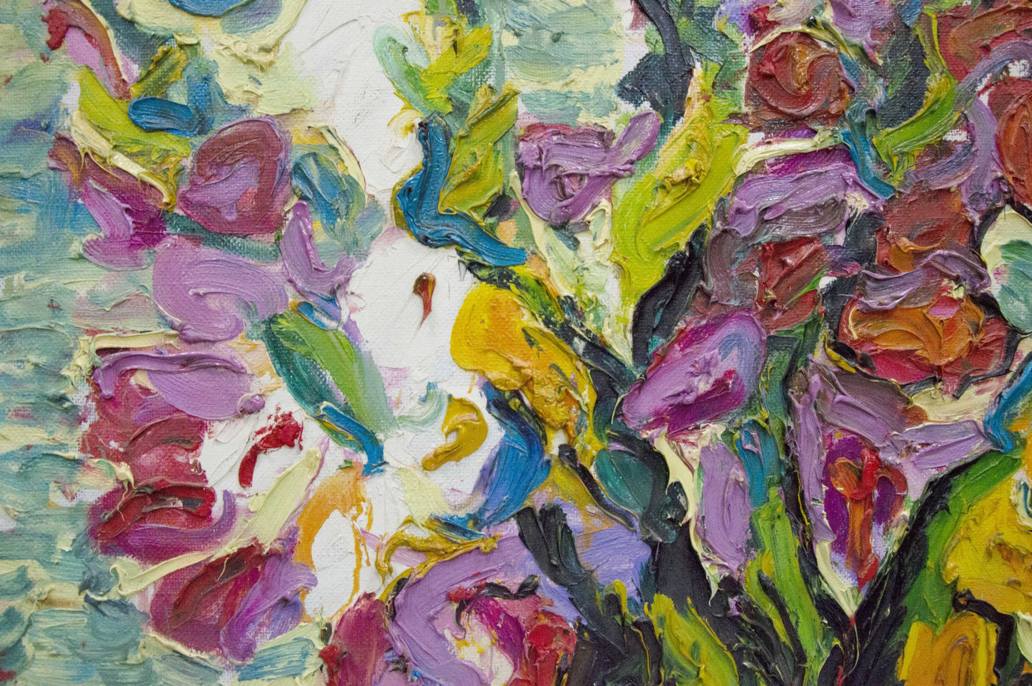 Vibrant impressionist Morning Flowers oil painting by Sergey Dupliy