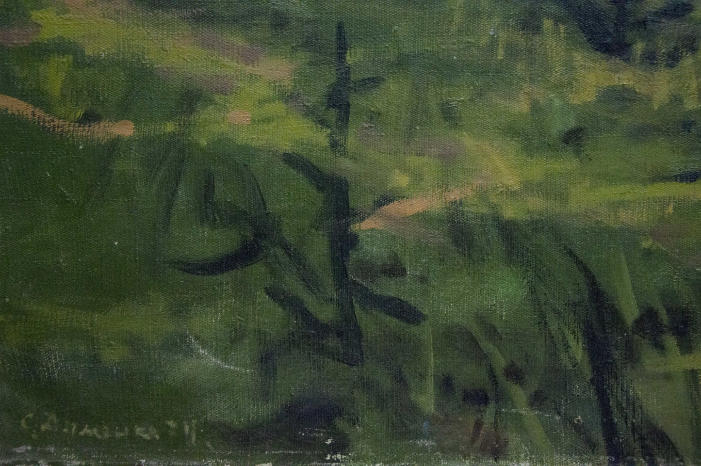 Oil painting Landscape by Dumenko Sergey Danilovich, impressionistic green foliage