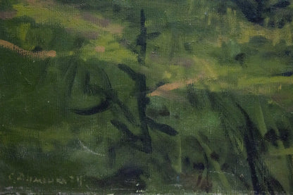 Oil painting Landscape by Dumenko Sergey Danilovich, impressionistic green foliage