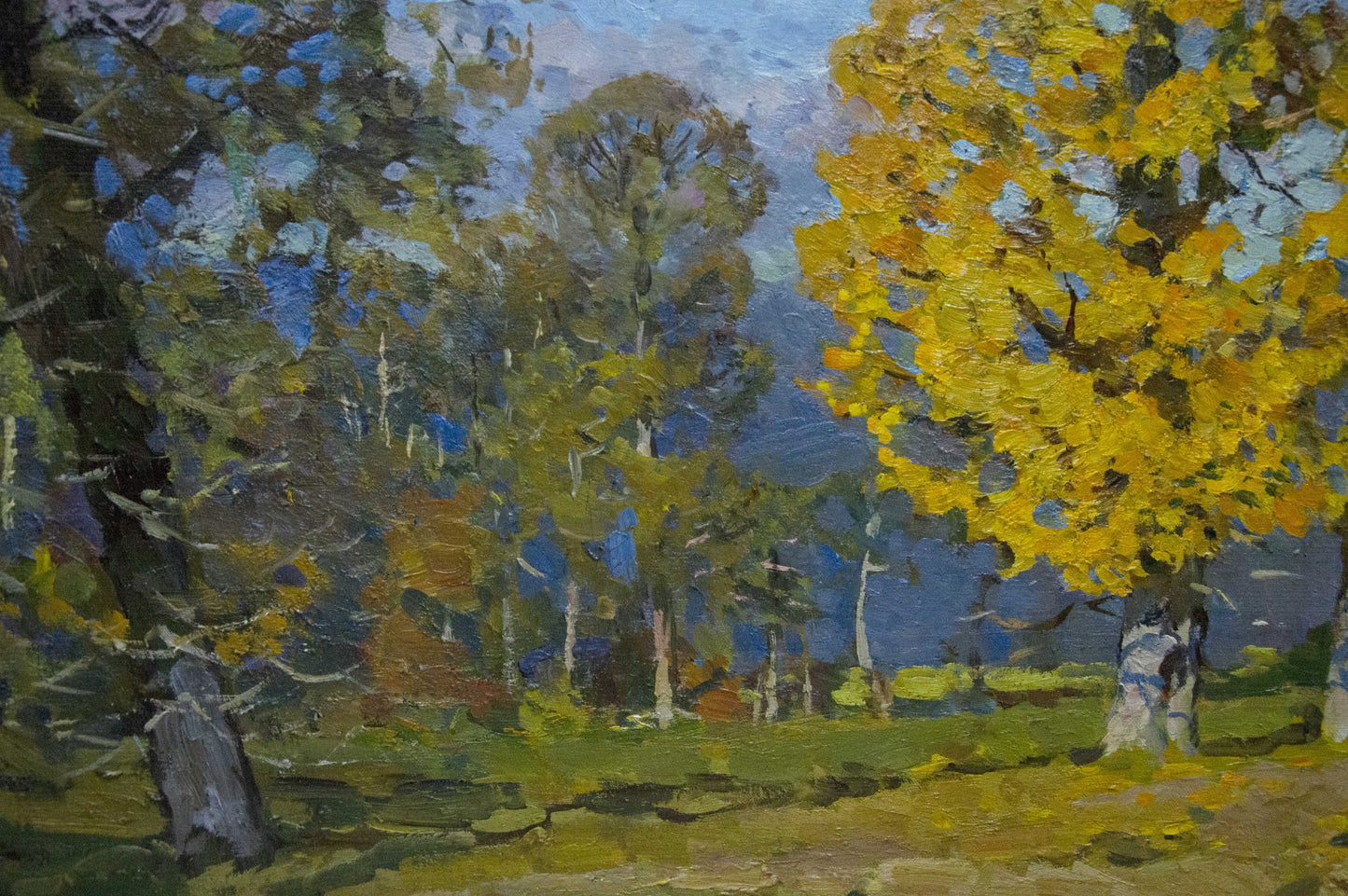 Vibrant autumn park forest oil painting by Khodchenko Lev Pavlovich