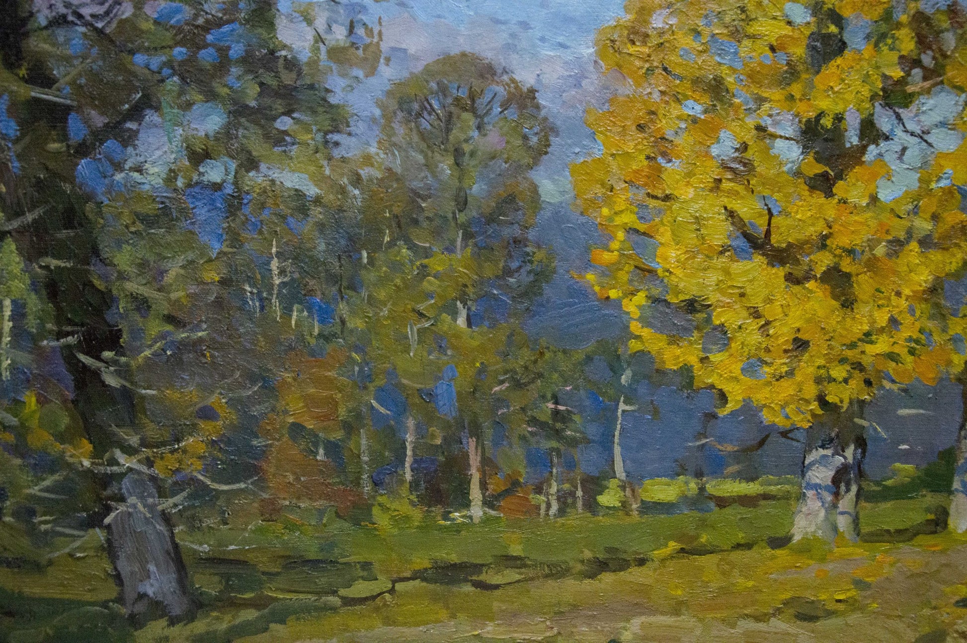 Vibrant autumn park forest oil painting by Khodchenko Lev Pavlovich