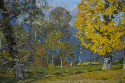 Vibrant autumn park forest oil painting by Khodchenko Lev Pavlovich