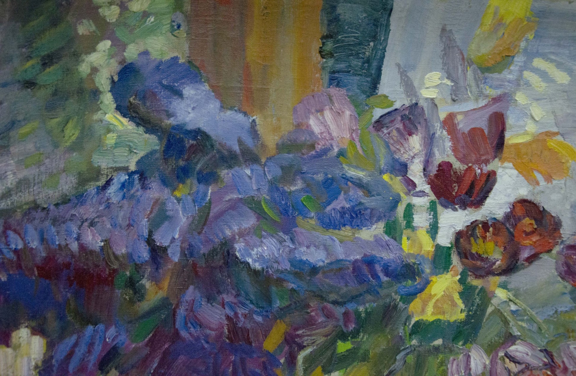 Vibrant impressionist oil painting Flowers by the window by Tkachenko Andrey Zinovievich