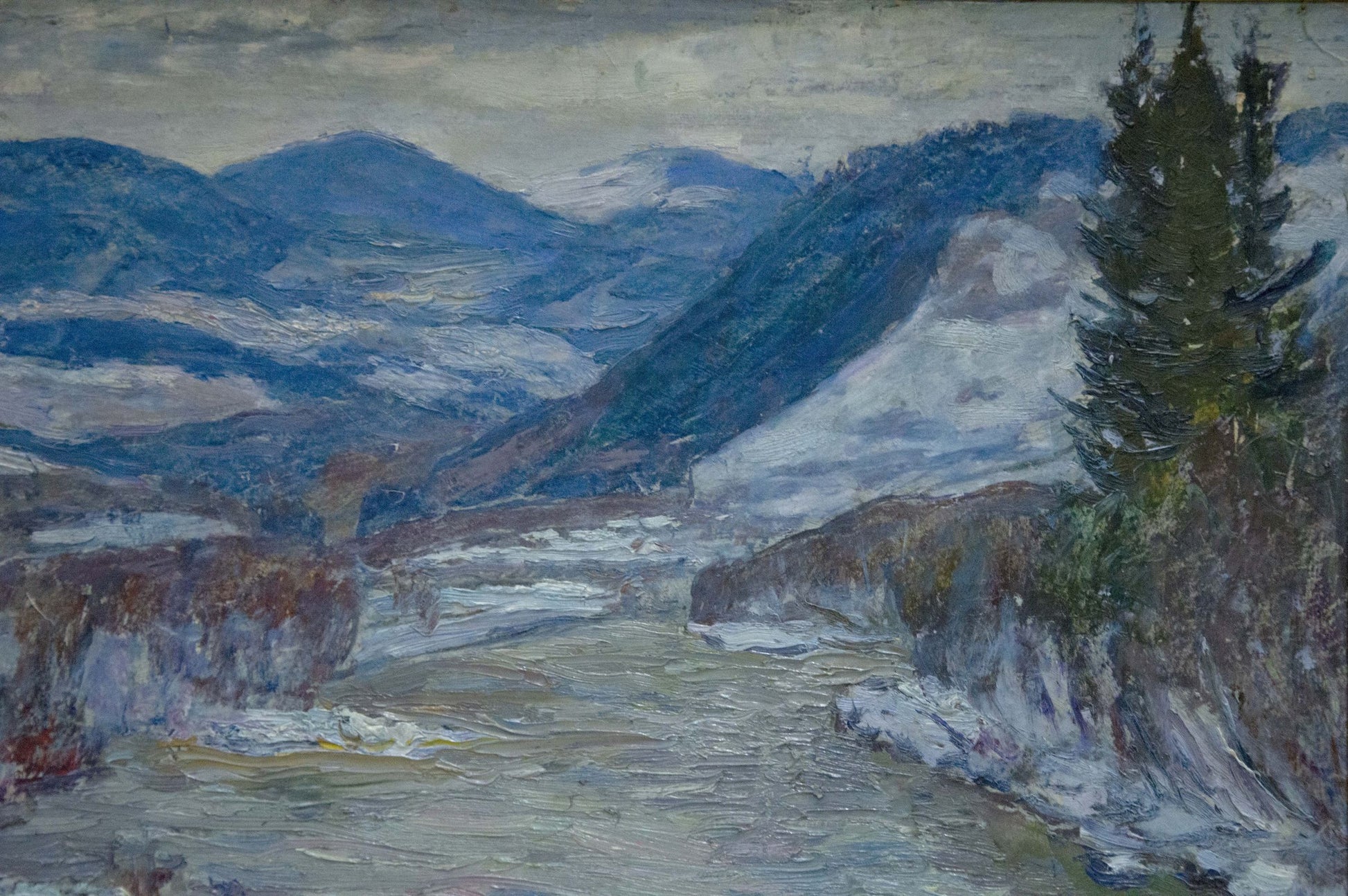 Oil painting Winter landscape by Kontratovich Ernest Rudolfovich