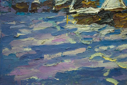 Oil painting Winter Dupliy by Sergey Alexandrovich with impasto brushstrokes