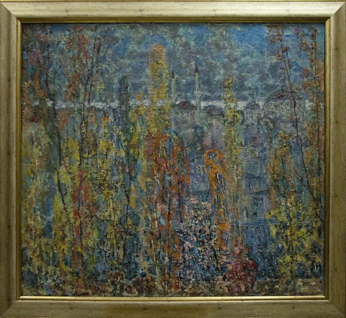 Framed abstract oil painting View by Filatov Vladimir Nikolaevich
