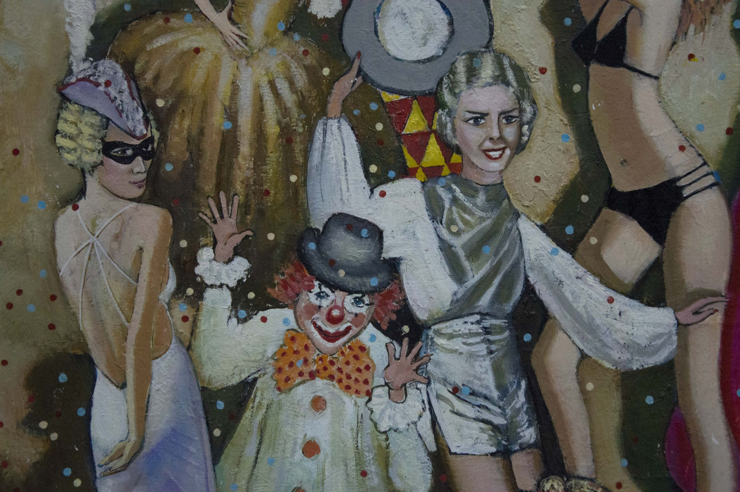 Oil painting Carnival by Vladimir Nikolaevich Miller cheerful clown