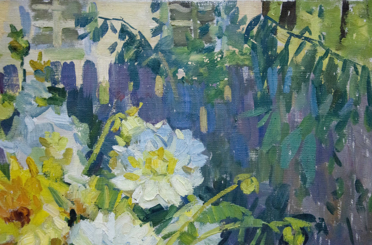 Vibrant impasto oil painting Daisies Zorya by Galina Denisovna
