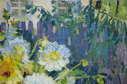 Vibrant impasto oil painting Daisies Zorya by Galina Denisovna