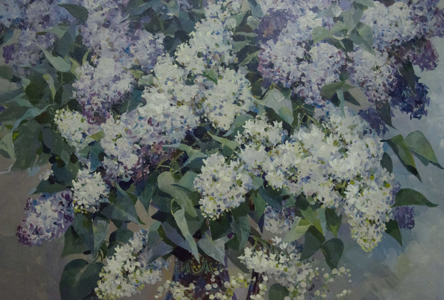 Lush lilac bouquet oil painting by Sidoruk Vladimir Fedorovich