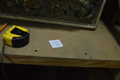 Yellow black tape measure on wood for Khitrova Tamara oil painting