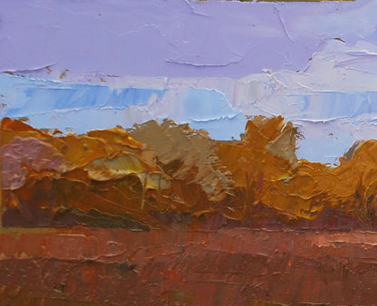 Oil painting Autumn ray by Egor Shvachunov, textured autumn landscape