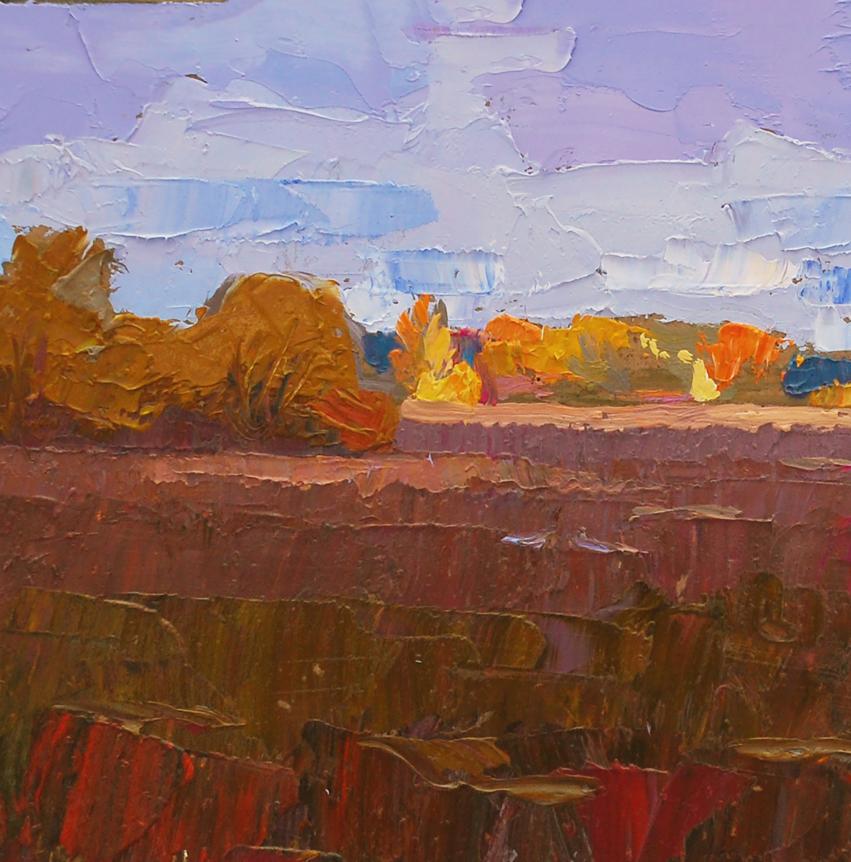 Oil painting Autumn ray by Egor Shvachunov, textured autumn landscape
