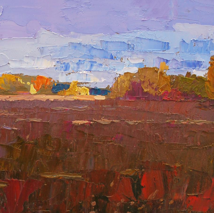 Oil painting Autumn ray by Egor Shvachunov impressionist landscape