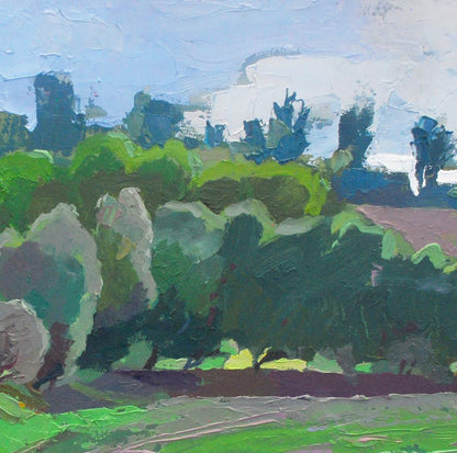 Textured impressionist oil painting Spring on Obolon by Egor Shvachunov