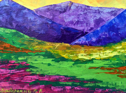 Vibrant impressionist oil painting By the Evening by V. Zadorozhnya