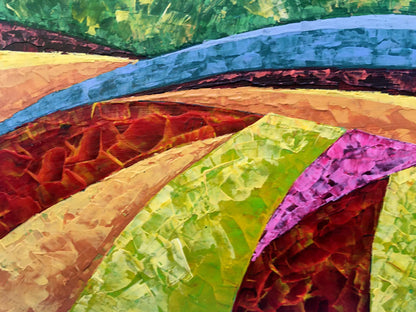 Vibrant oil painting The road to the forest by Zadorozhnya V. V