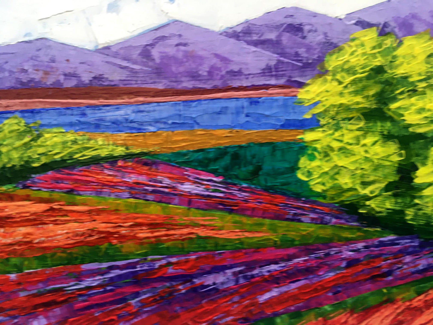 Vibrant impressionist oil painting Road to the Mountains by Zadorozhnya V. V