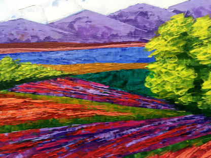 Vibrant impressionist oil painting Road to the Mountains by Zadorozhnya V. V