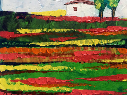 Vibrant oil painting Somewhere in the field by Zadorozhnya V. V. terraced fields
