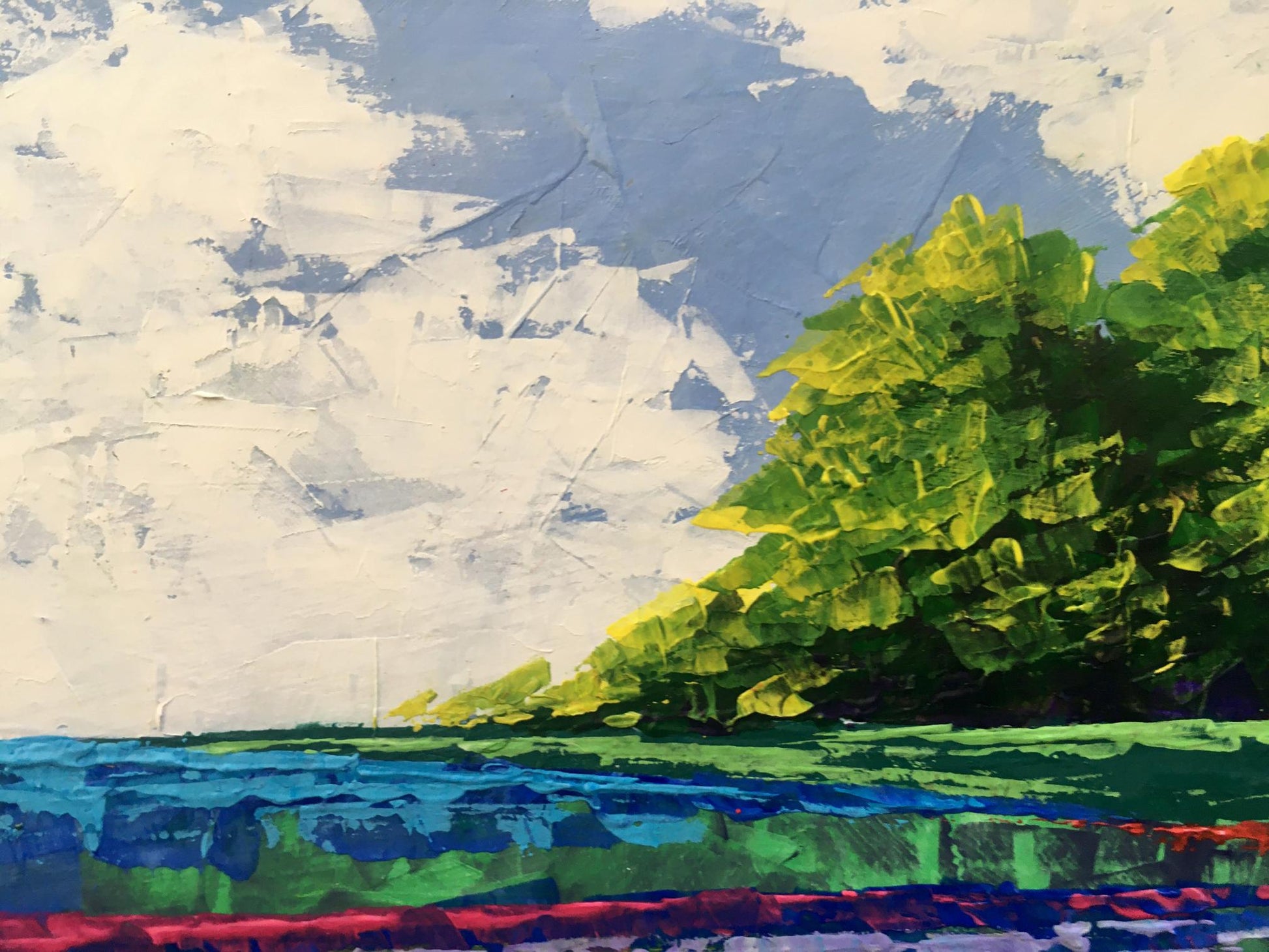 Vibrant Twilight Forestscape oil painting by V. Zadorozhnya