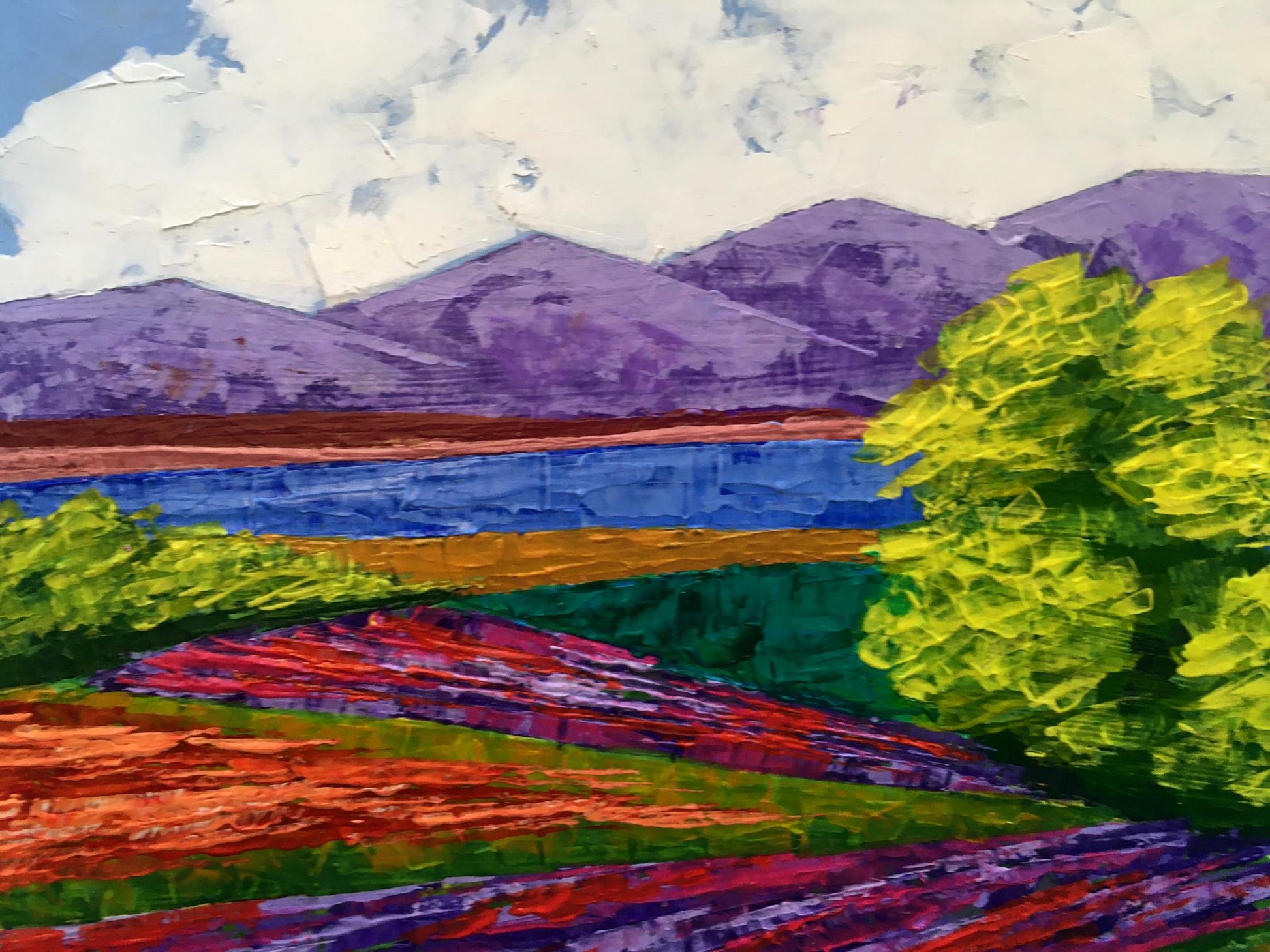 Vibrant impressionist oil painting Road to the mountains by Zadorozhnya V. V