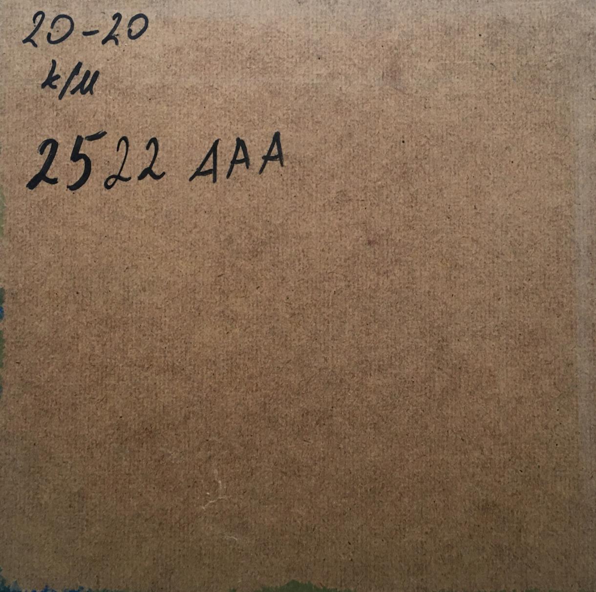 Back of oil painting Fields and mountains Zadorozhnya V. V. on brown cardboard