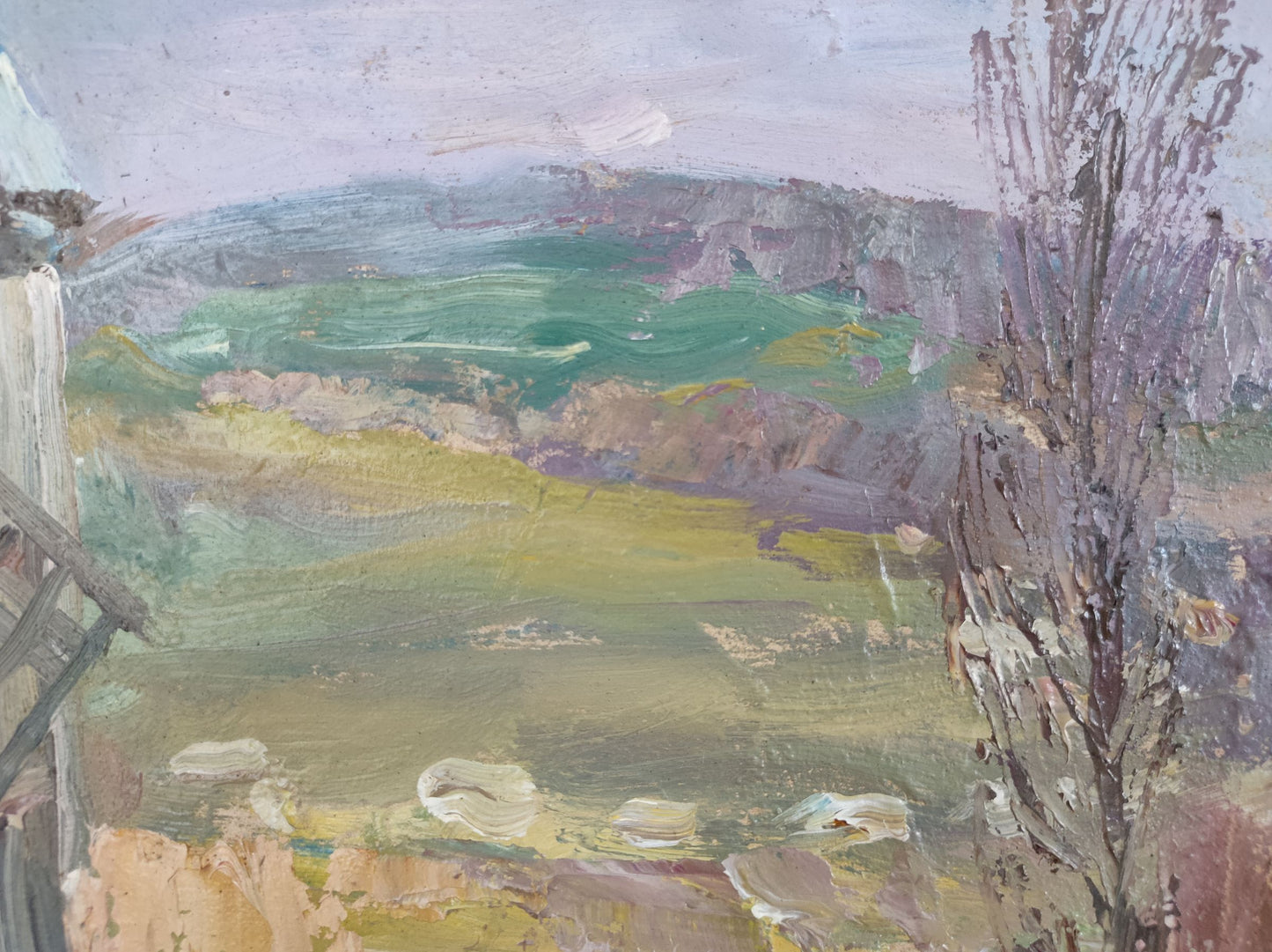 Oil Painting Village Nature Landscape 