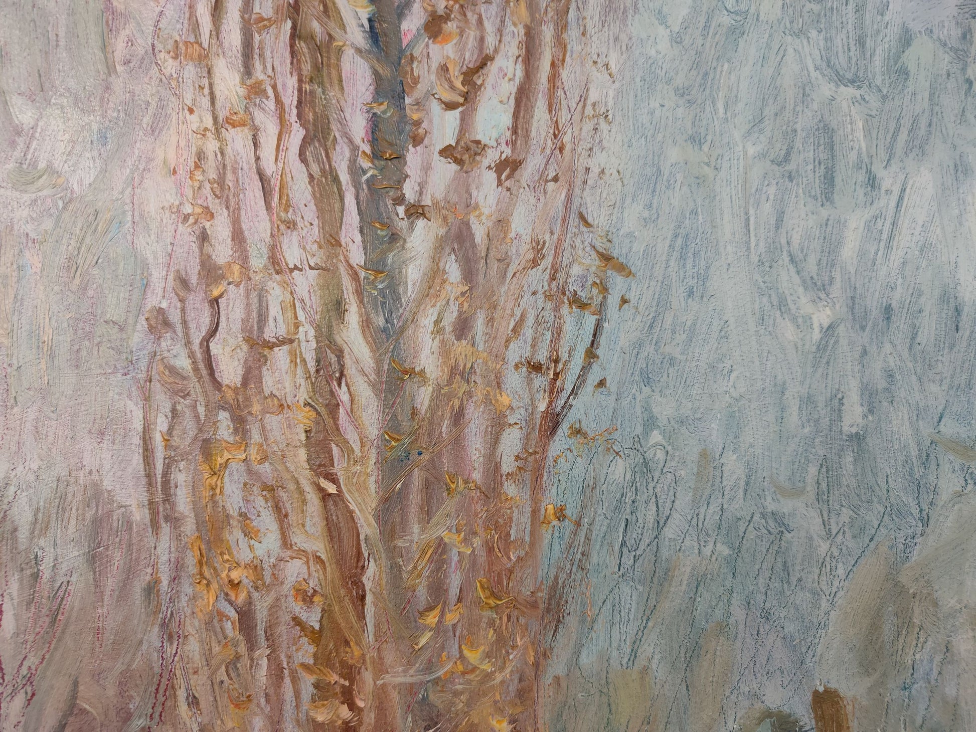 Oil Painting Village Nature Landscape 