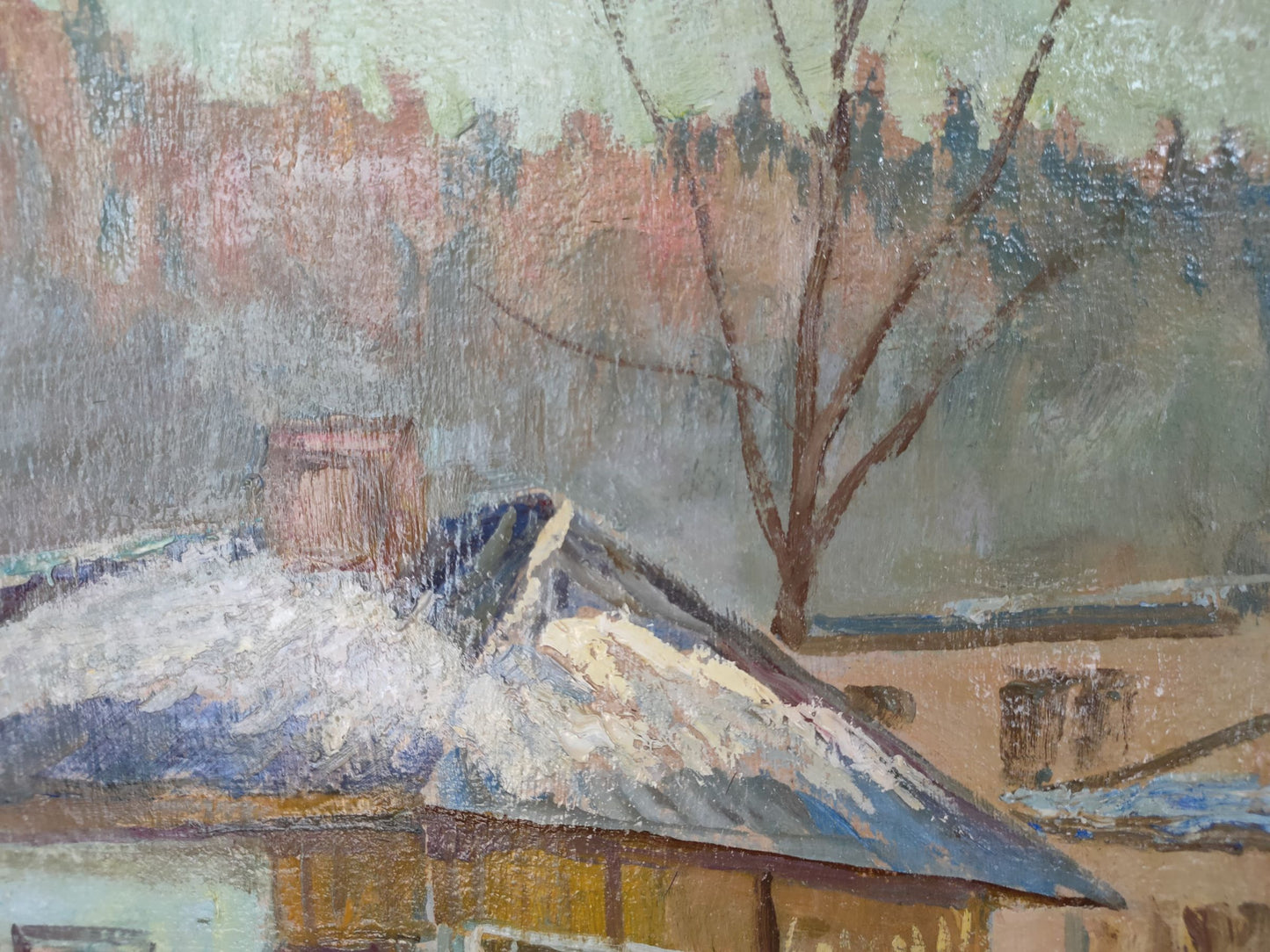 Oil Painting Nature Village Landscape 