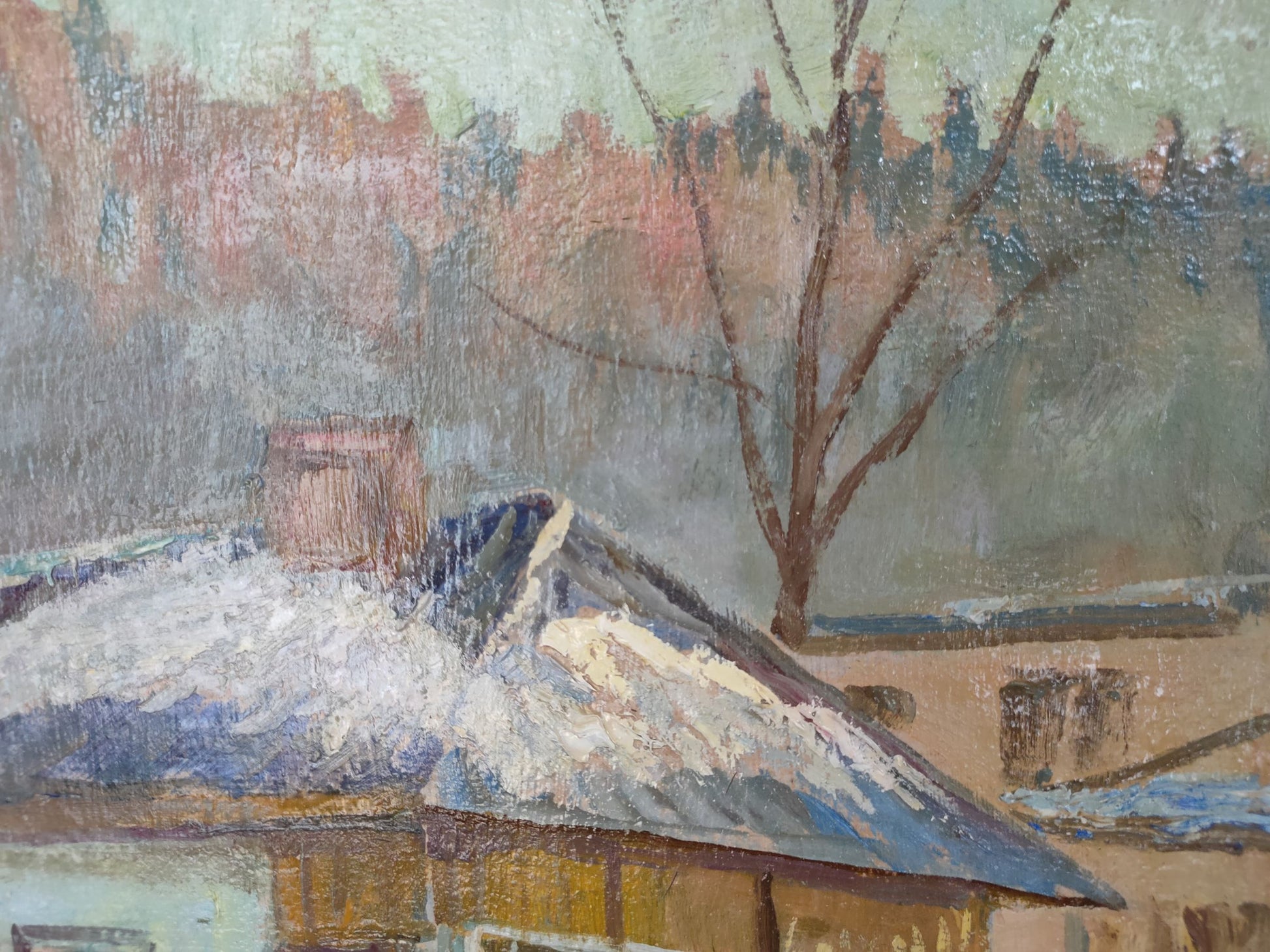 Oil Painting Nature Village Landscape 