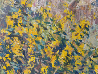 Oil Painting Village Nature Landscape 