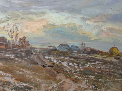 Oil Painting Winter Nature Landscape 