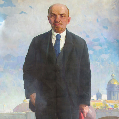 Oil painting of Lenin by Soroka Arkady Vasilievich, formal portrait