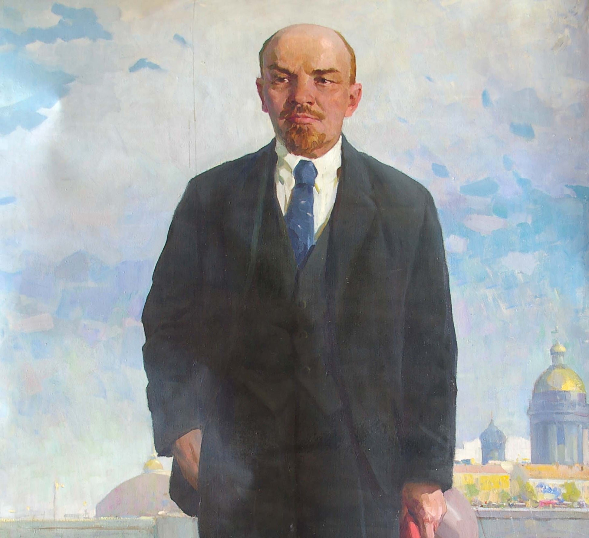 Oil painting of Lenin by Soroka Arkady Vasilievich in suit and tie