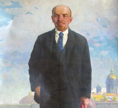 Oil painting of Lenin by Soroka Arkady Vasilievich in suit and tie