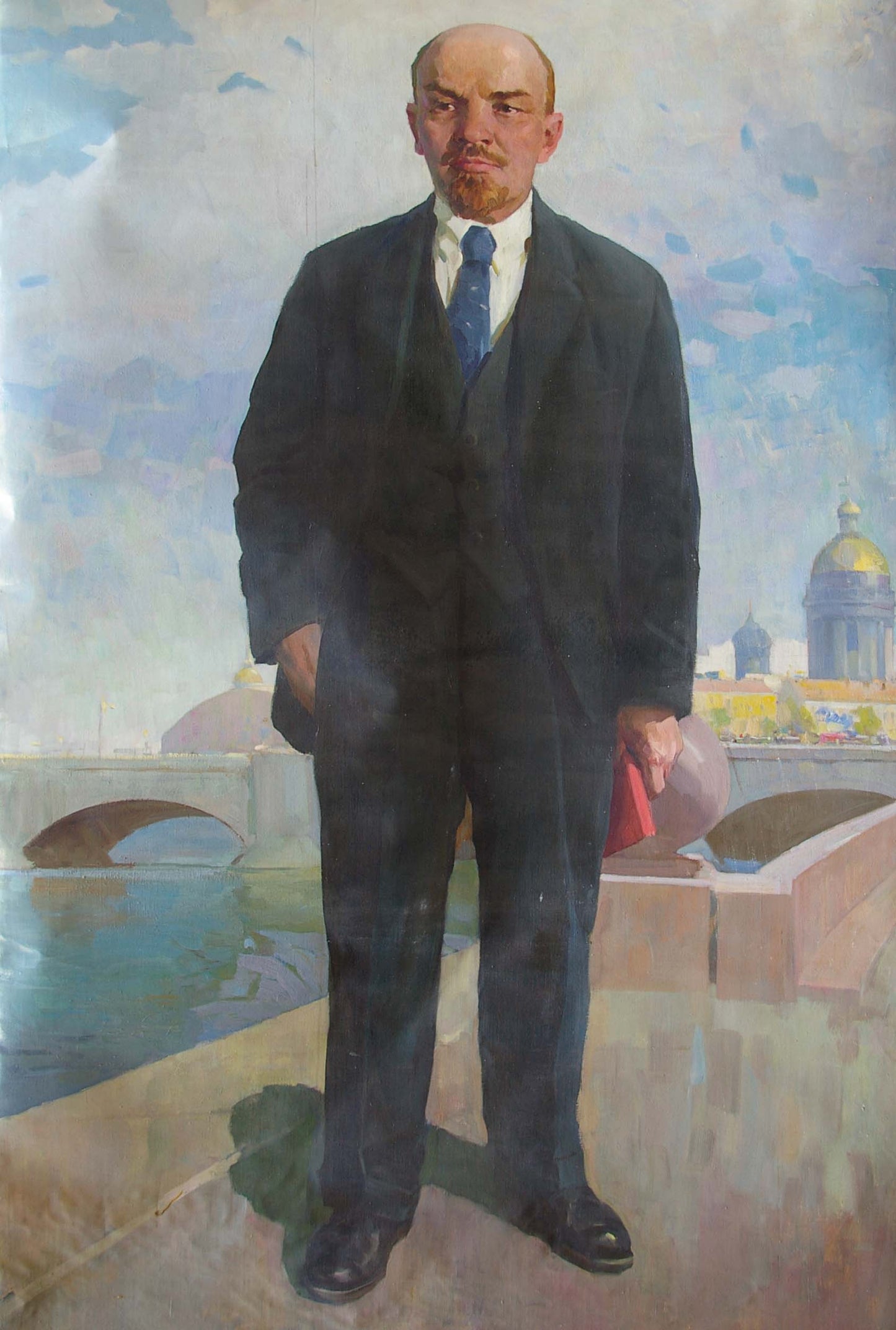 Oil painting of Lenin in suit by Soroka Arkady Vasilievich