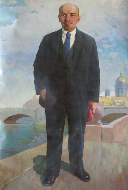 Oil painting of Lenin in suit by Soroka Arkady Vasilievich