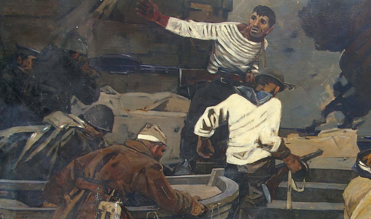 Oil painting by Grachev Anatoly Nikolaevich: sailor on ships deck